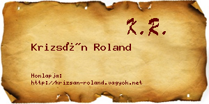 Krizsán Roland névjegykártya