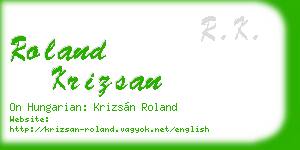 roland krizsan business card